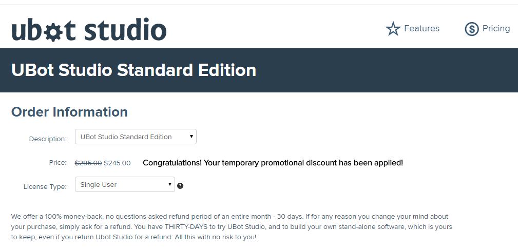 Ubot Studio Coupon 17% OFF Standard Edition
