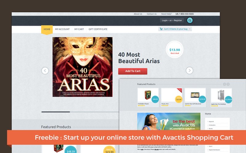 Top 10 Incredible Freebies For Web Designers and Developers - Avactis shopping cart